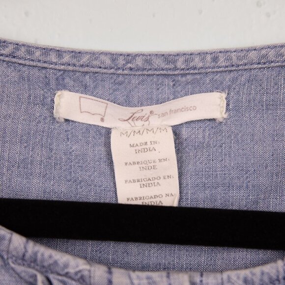 Levi's denim peasant tunic top-M - Picture 3 of 4